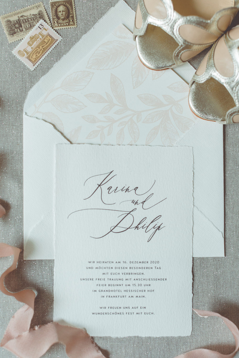 Elegante Hochzeitseinladungen Bonjour Paper