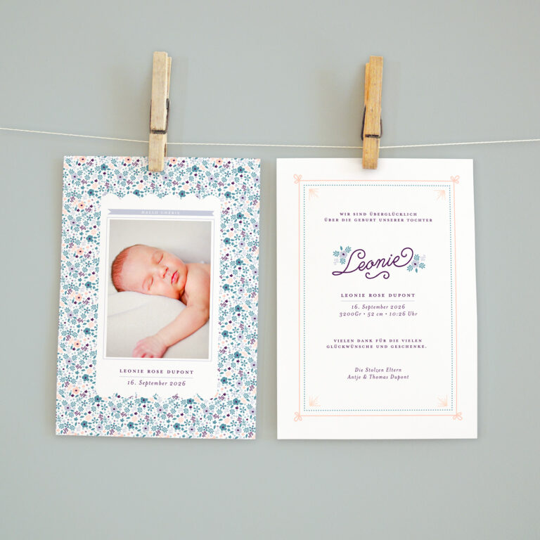 Geburtskarten stilvoll gestalten: Edle und personalisierte Babykarten von Bonjour Paper