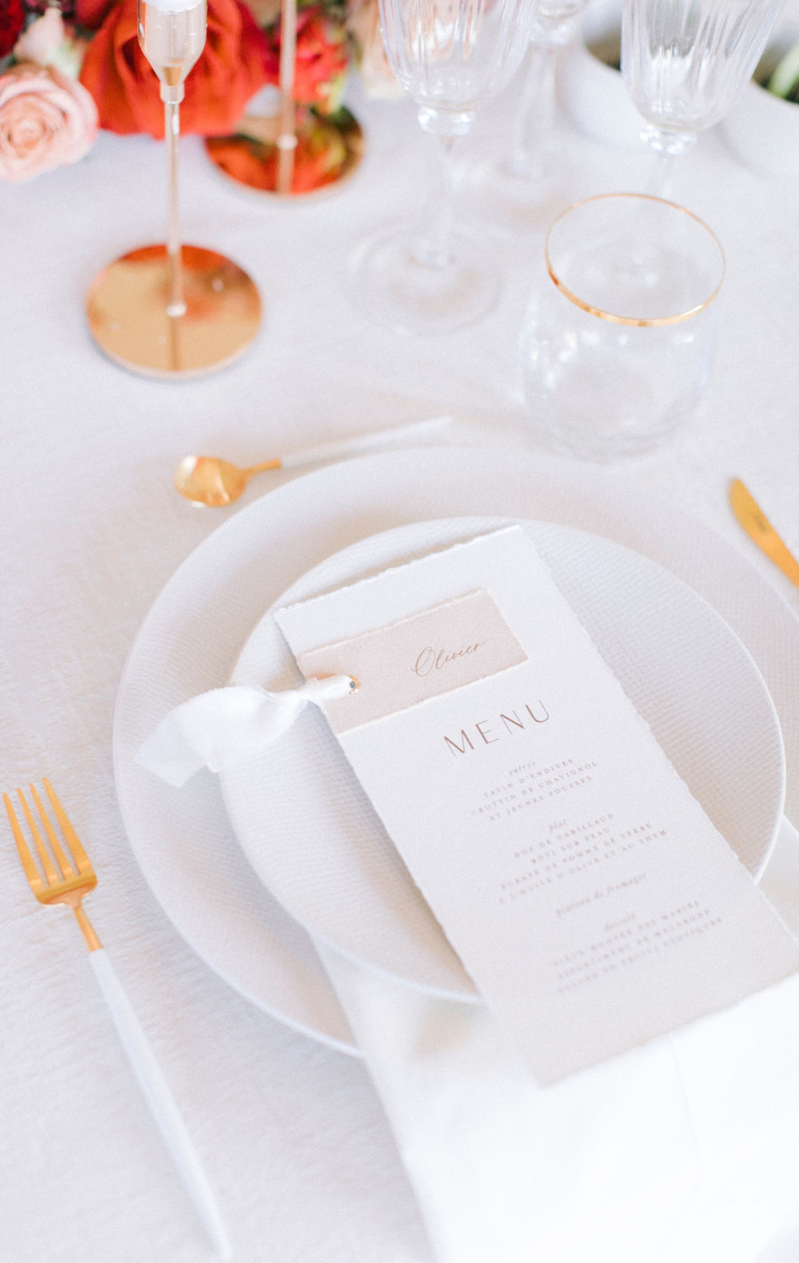 menu card with guest name