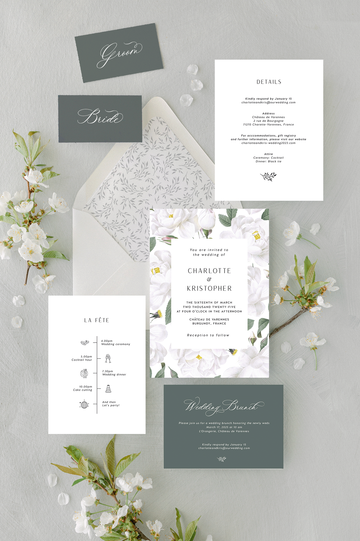 Wedding Stationery Set – Bouquet Blanc