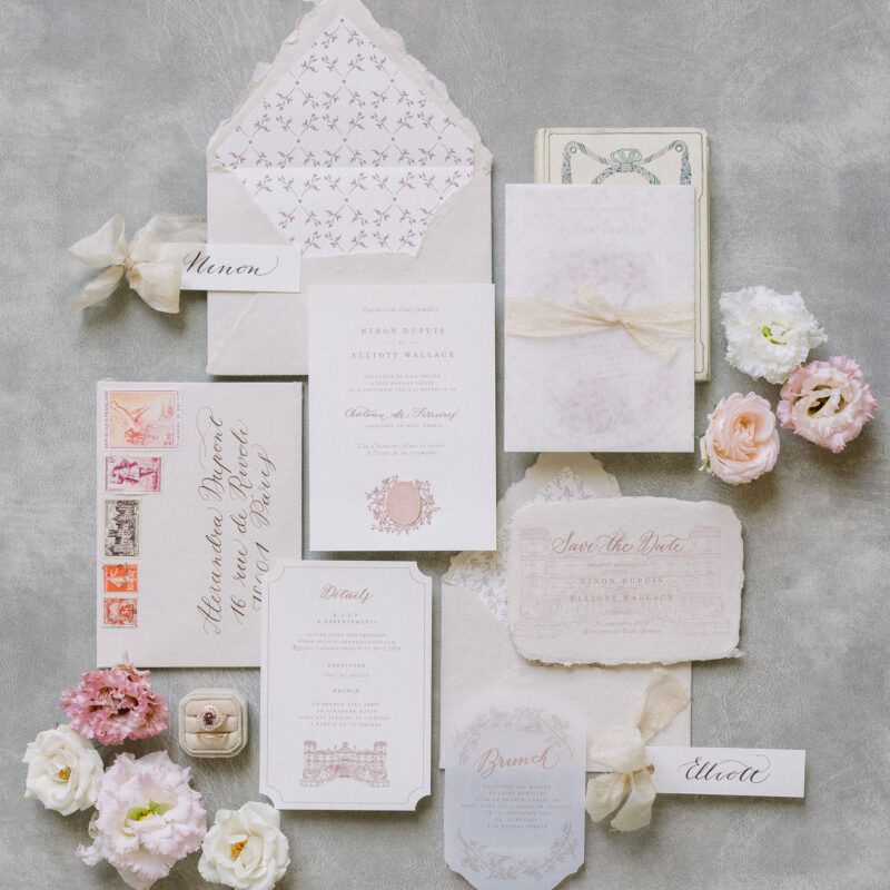 Wedding stationery Chateau de Ferrieres France